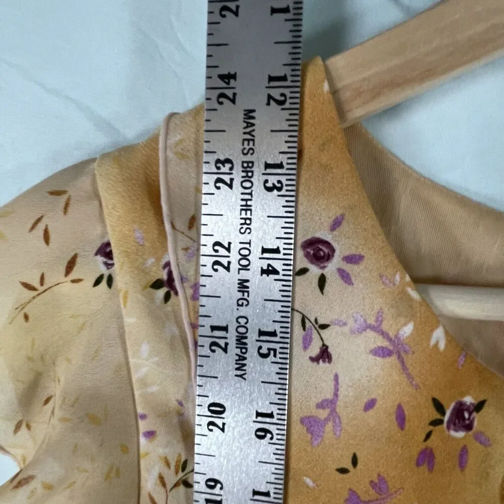 VTG Whimsy Fairy Top Skirt Matching Set WOMENS SIZE 12 Y2k Yellw Ornge Hanky Hem